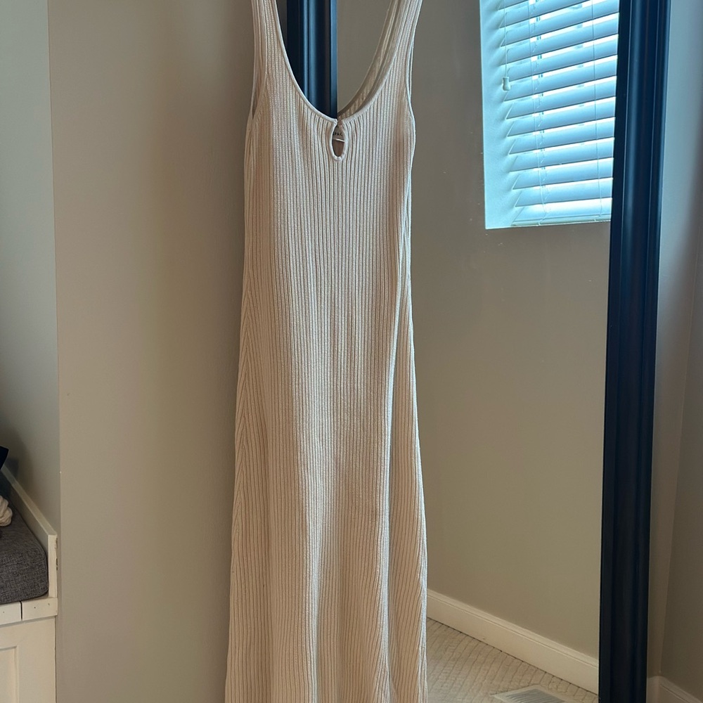 l*space Ribbed Maxi Dress in Beige Cream